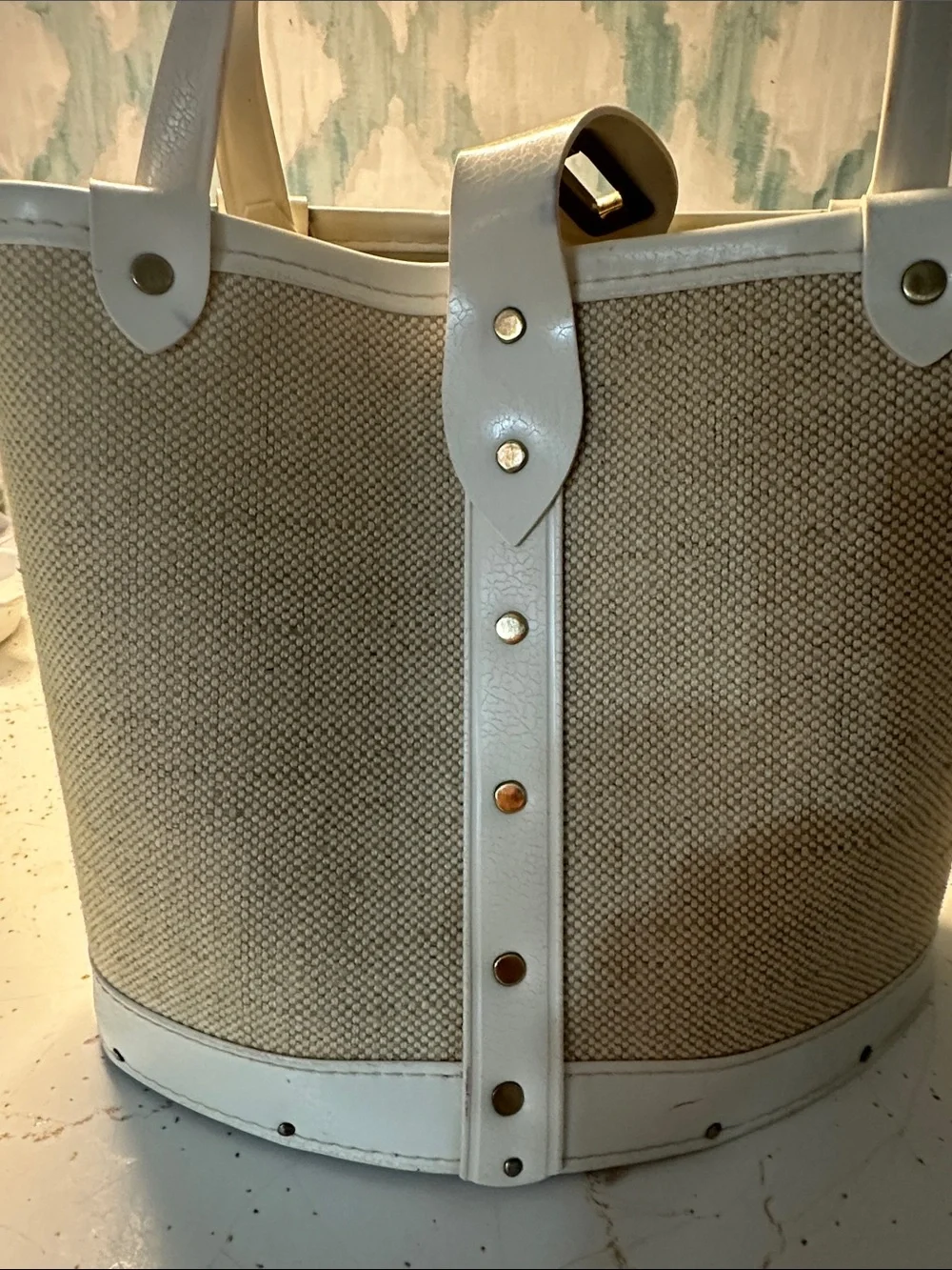 Enid Collin’s like Embellished Floral Jeweled Tote Bag in Cream and Multicolor
